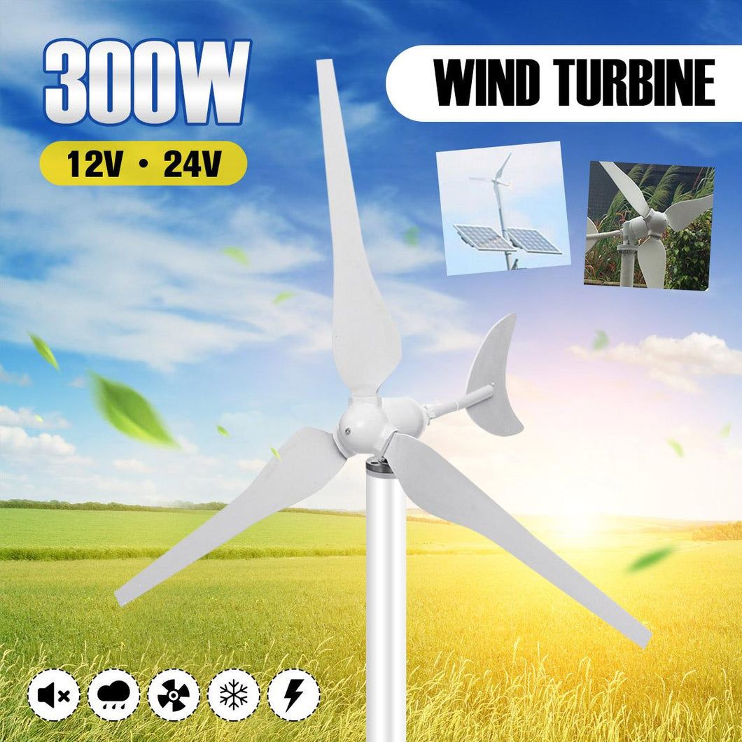 300W AC12V/24V Wind Turbines Generator with 3 Nylon Fiber Blades